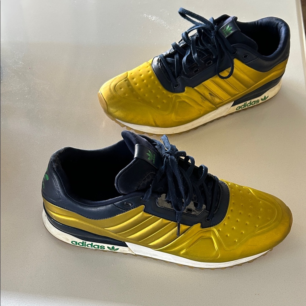 Notre Dame Adidas Gold and Navy Athletic Shoes
